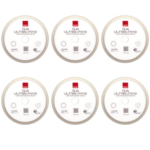 Image of RUPES 9.DA180S Pack of 6 White D-A Ultra-Fine Polishing Foam Pads 180mm | Ideal for Paint Correction & Gloss Enhancement | Extremely Fine Defect Removal | Compatible with 6 inch Backing Plate