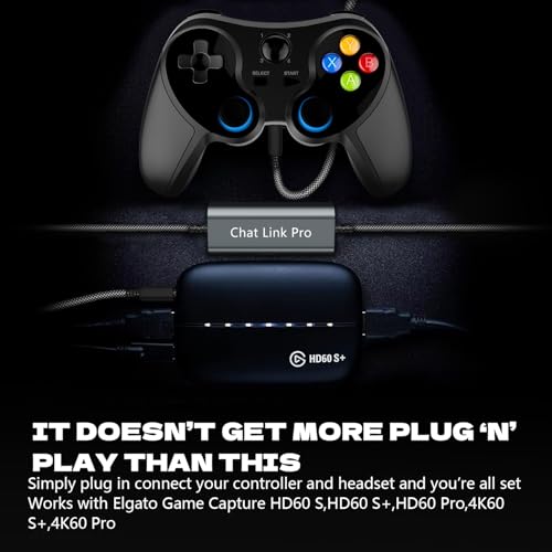 LecLooc Cabo Chat Link Pro para Elgato HD60 S/S+, HD 60 PRO, 4K 60 PRO, HD60 X, placa de captura de
