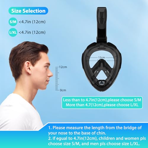Snorkeling Gear for Adults, Full Face Snorkel Mask, Scuba Diving Mask with Detachable Camera Mount, 180 Degree Panoramic View Anti-Leak Anti-Fog by Jwintee - Image 4
