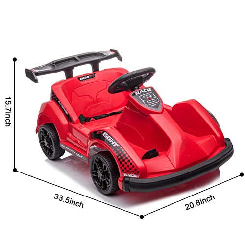 12V Kids Electric Go Kart With 2.4G Remote Control, Battery Powered Ride On Cars For Boys Girls Toy Gift Vehicle With Durable Wheel,Safety Belt,Music #TOP3