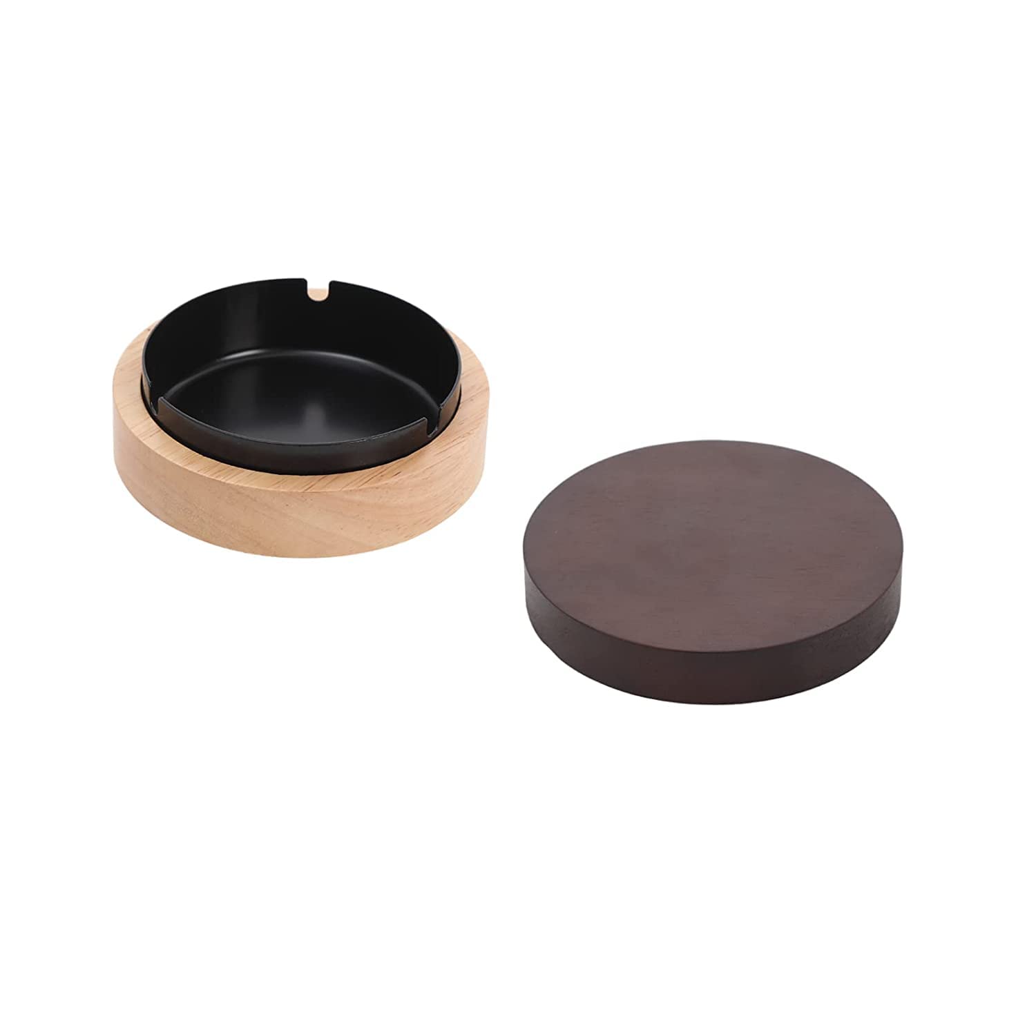 Cool Cute Ashtray for Weed with Lid FriyGardcn Wooden Ash tray for cigarettes outdoor with a Stainless Steel Decorative Ashtray for Home,Patio,Office,Outdoors,Indoor