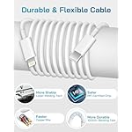 i Phone Charger Fast Charging-20W USB-C Block with 6 Ft Cord [MFi Certified] Compatible with IP 14/13/12/11/X Series, i Pad & More [3 Pack] - Image 3