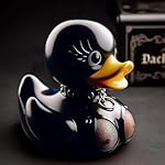 Goth Satanic Duck - Dark Resin Gothic Cyberpunk Duck, Novelty Rock & Maid Ducky Ornaments for Halloween Decor, Collectible Gothic Gifts - Image 4