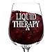 DuVino Liquid Therapy Funny Wine Glass Gift for Her Cool Present for Mom, Daughter, Sister, Aunt, Friend or Girlfriend, 12.75 oz