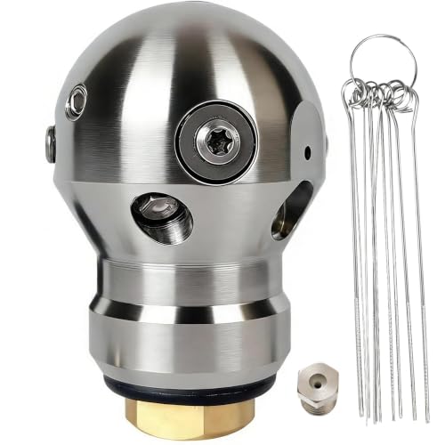 3/8 Rotary Sewer Jetter Nozzle Kit for Pressure Washer,40L/min (10.6 GPM)