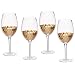 Wine Glasses 4 Pack Glassware Set, Gold Plated Premium Drinkware Toasting Glasses, Holiday Party Gifts