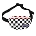 LABANCA Fashion Fanny Pack Checkerboard Printed Rave Bag Beach Bum Bag Leisure Waist Bag Cell Phone Purse Bag