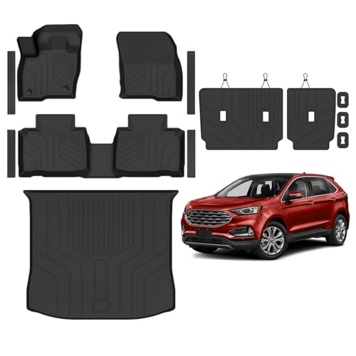 Naibeve Floor Mats for 2015-2026 Ford Edge- All Weather Custom Fit for Ford Edge Floor Mats & Cargo Mat & Backrest Mats & Door Sill Guards Waterproof Interior Accessories