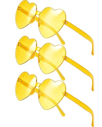Virtue morals 3 Pair Heart Shaped Sunglasses for Women Valentine's Party