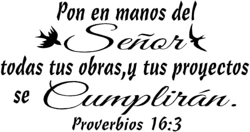 Spanish Wall Decals decorativos para pared Proverbios 16:3 Pared ...