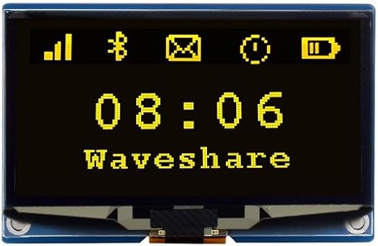TUOPUONE 2.42inch OLED Display Module Compatible with 12864 Resolution SPI / I2C Communication Options for Yellow Color GH1.25 7Pin Connector