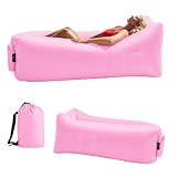 Tumbona inflable con bolsa de transporte, 180 cm (rosa