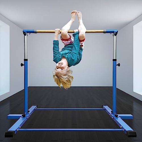 Joysfit Gymnastics Kip Bars, Expandable Junior Training Bar For Home, 3'- 5' Height Adjustable Solid Wood Horizontal Bar Indoor Gym Equipment For Kids Girls Boys, 260 Lbs Weight Capacity #TOP6