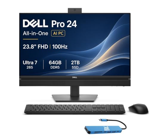 Image of Dell Pro 24 All-in-One QC24250, 23.8 inch FHD, Ultra 7 265, 64GB DDR5, 2TB SSD