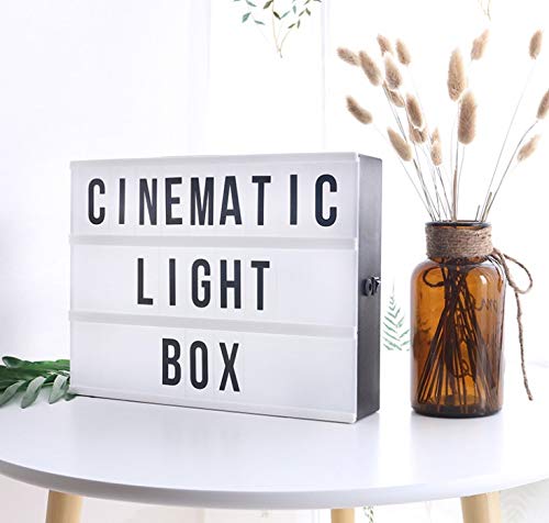 DEENZ A4 LED LIGHT UP BOX SIGN CINEMATIC MESSAGE LETTER BOX WITH 96 SYMBOL NUMBER LETTERS FOR YOUR LOVE ONES XMAS GIFT