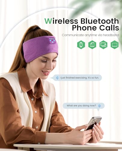 Image of Sleep Headphones Headband, Bluetooth 5.4 Sleep Headband Headphones for Side Sleepers with Ultra-Thin HD Stereo Speakers, Fast-Charging Battery, Wireless Earphones Sport Headband for Men Women