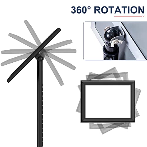 Mayyol Adjustable Sign Holder 8.5 X 11 Inch Stand - Poster Floor Heavy Duty Pedestal Display Holder, Vertical And Horizontal Sign Displayed, Aluminum Sign Standing Holders For Outdoor Indoor, Black #TOP4