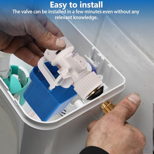 YYTECH 2 STÜCKE Spülkasten Füllventil Universal G3/8 und G1/2 Messing Anschluß Spülkasten Ersatzteile füllventil für spülkasten, Einstellbare Wassermenge, Wassersparend, Geräuschlos