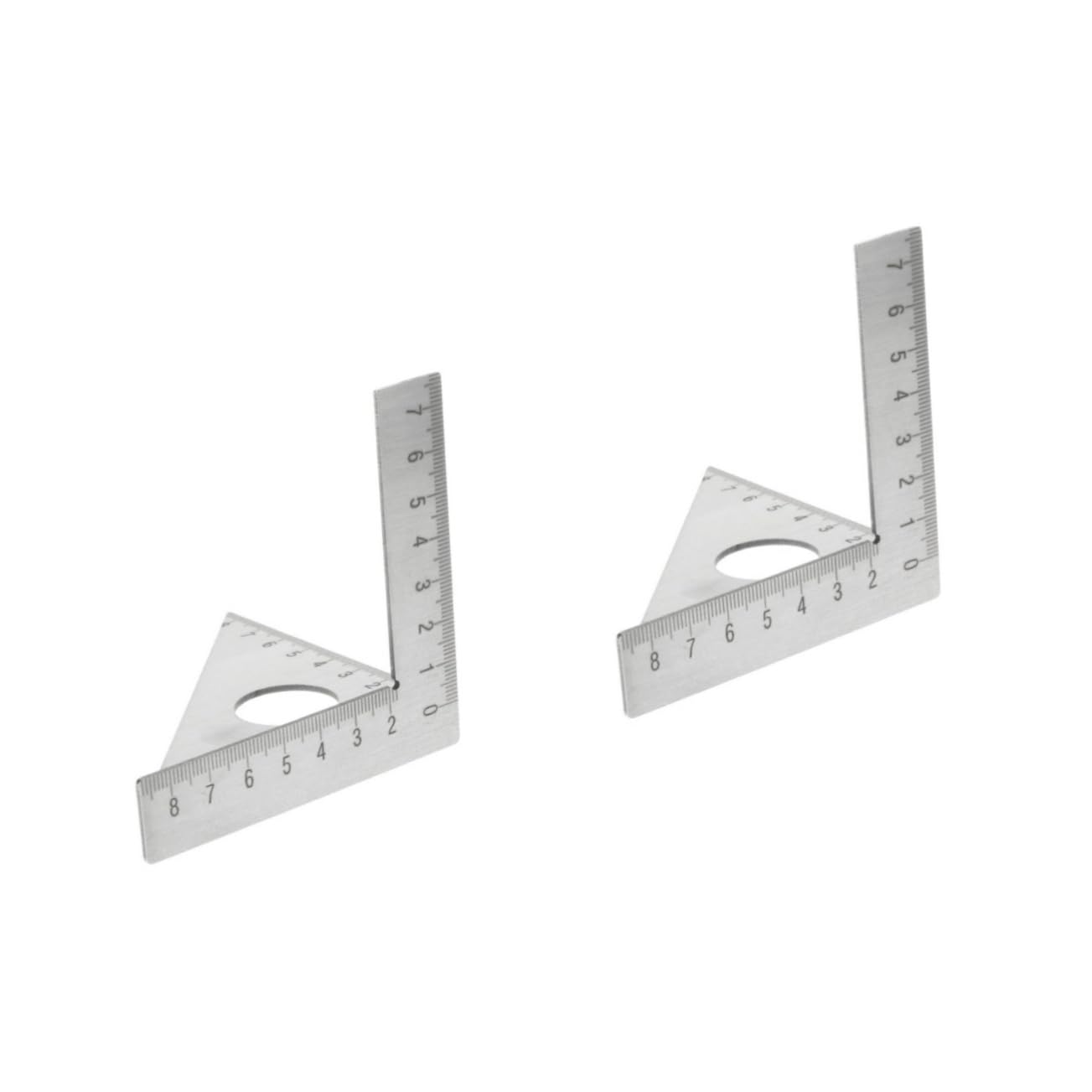 DOITOOL 2pcs Square Stainless Steel Ruler Carpenter's Square Right Angle Ruler for Measuring