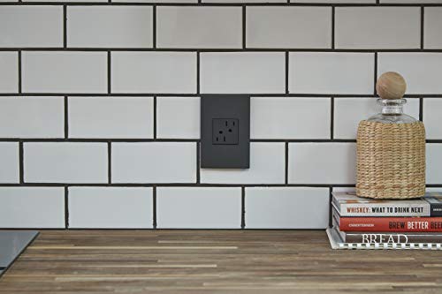 Legrand adorne 15A Tamper-Resistant Outlet with Matching Wall Plate (Graphite Finish, 4 Pack), ARTR152G4WP-4PK by adorne - Image 5