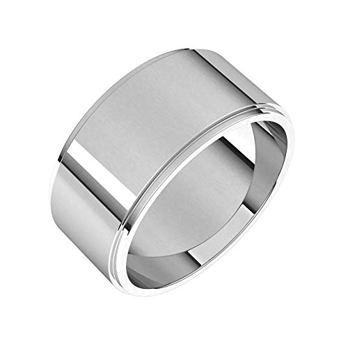 Sonia Jewels Tarnish Resistant Solid 925 Sterling Silver 9mm Flat Edge Wedding Band Ring Mens Heavy Thick Classic Plain Traditional - Size 14.5