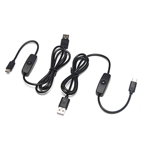 AptoFun 2X Cavo di Alimentazione USB/Type-C con Pulsante on/off per Raspberry Pi 4B, Micro:Bit e Anche Smart Phone con interfaccia Type-C.
