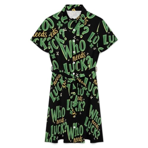Robe courte manche Saint-Patrick coupe fluide boutonnée de qualité - 4
