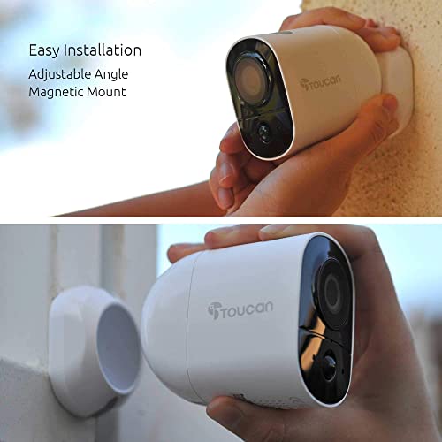 Toucan Wireless Outdoor Home Security Cameras, Waterproof, Night Vision, Motion Sensor, Alexa & Google, No Subscription #TOP1
