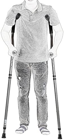 Folding Crutches for Adult, Ergonomic Crutches,Shock Absorber Underarm Crutches for Walking,Double Adjustable Crutches for The Elderly and The Disabled