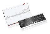 Geiger-Office -Premium-Tisch-Querkalender 2027 TEMPO-REGISTER, Terminplaner mit Monats-Registerstanzung + extra stabiler Hardcover 1 Woche auf 2 Seiten, 30,5 x 13 cm, 128 Seiten