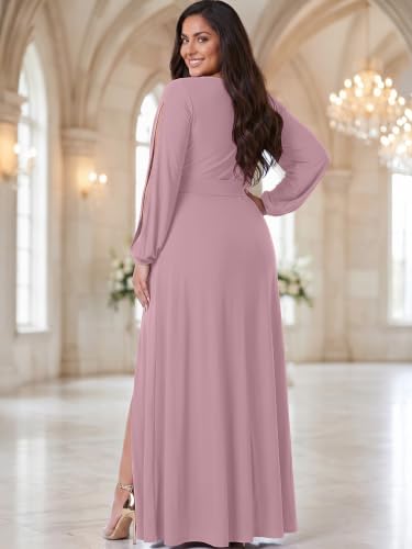 Image of KOH KOH Womens Long Sleeve Sexy Slit Photoshoot Evening Fall Maxi Dress