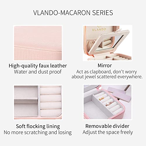Vlando City Beauty Jewelry Box Organizer Pink + Small Travel Jewelry Box Organizer With Mirror Pink #TOP7