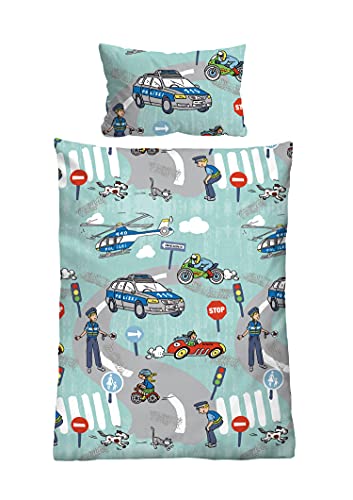 biberna 0004525 Feinbiber-Bettwäsche türkis 1x 100x135 cm + 1x 40x60 cm