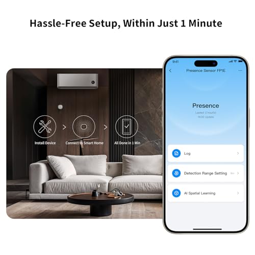 Aqara Zigbee Presence Sensor FP1E, mmWave Radar Wired Motion Sensor, AI Spatial Learning, Supports HomeKit, Alexa, Google Home, Matter Over Bridge, Requires Aqara Zigbee 3.0 Hub by Aqara - Image 4