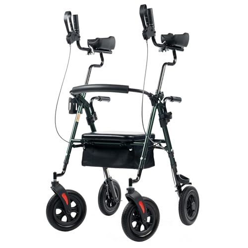 ELENKER 10-Inch Wheel Upright Rollator