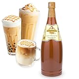 MAU LIN FOOD DALY Caramel Milk Sauce, 33.8 Ounces, Smooth & Creamy Texture, Great for Hokkaido Milk Tea & Caramel Macchiato, Barista-Quality Sauce for Coffee, Ice Cream, Bubble Tea, and Boba, Large Size