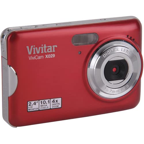 Vivitar Vivicam X029 10.1 Megapixel Digital Camera With 4X Digital Zoom And 2.4" Viewing Screen - Strawberry Finish #TOP1