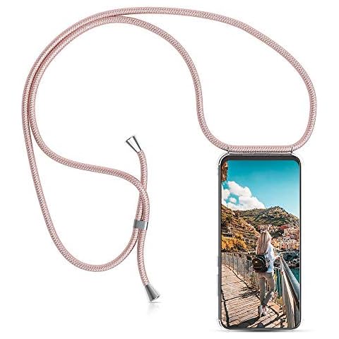 XCYYOO Phone Case with pendant necklace Lanyard Compatible with Huawei P20 Rose Gold Cover