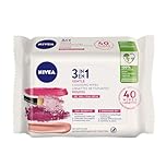 NIVEA 3-in-1 Gentle Face Cleansing Wipes Dry and Sensitive Skin (40 Count), Biodegradable Wipes Made from 100% Plant Fibres, Makeup Remover Wipes Cleanse, Moisturize and Nourish Skin