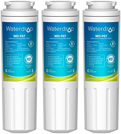 Waterdrop EDR4RXD1 Compatible with EveryDrop Filter 4, Whirlpool UKF8001, 4396395, Maytag UKF8001AXX-200, UKF8001AXX-750, WD-F07, Refrigerator Water Filter, 3 Filters