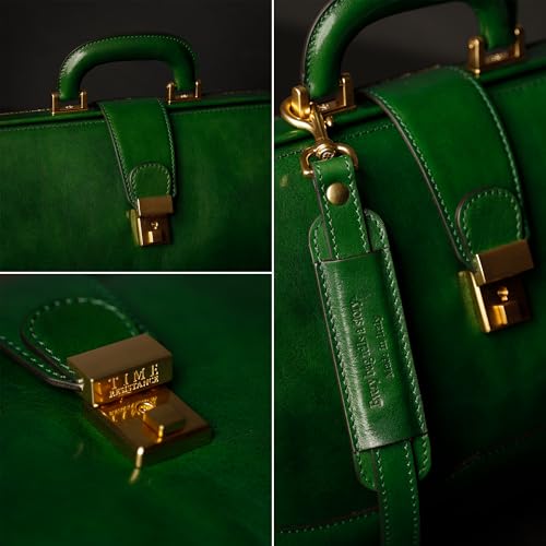Time Resistance Leather Doctor Bag - Italian Handmade Medical Bag - Vintage Style Handbag - Real Leather Briefcase4