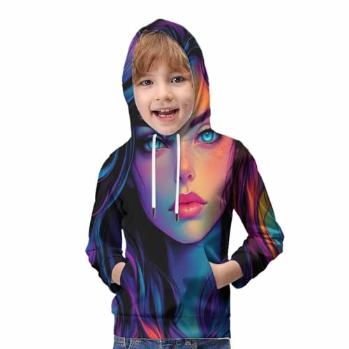 Sweat à capuche imprimé 3D relief pull tendance manches longues ado - 6