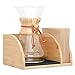 Mazonia Caddy for Chemex Coffeemaker - Luxurious Bamboo Wood Coffee Maker Tray With Filter Holder, Silicone Heat Pad & Black Dishwasher Safe Drying Mat - Decorative Pour Over Coffee Maker Stand