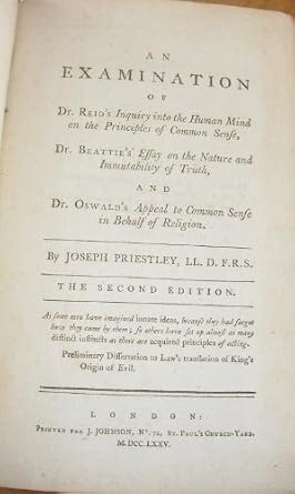 An Examination of Dr. Reid's Inquiry into the Human Mind on the