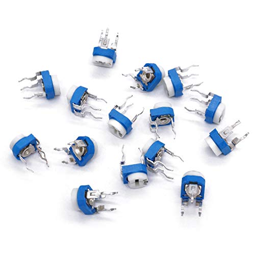 Twtade 150Pcs 6Mm Variable Resistor Potentiometer Assortment Kit 15 Values 100 Ohm-2M Ohm In Plastic Box + 8Pcs 3386P Potentiometer 1K 5K 10K 100K Ohm Breadboard Trim Potentiometer Kit With Knob #TOP5