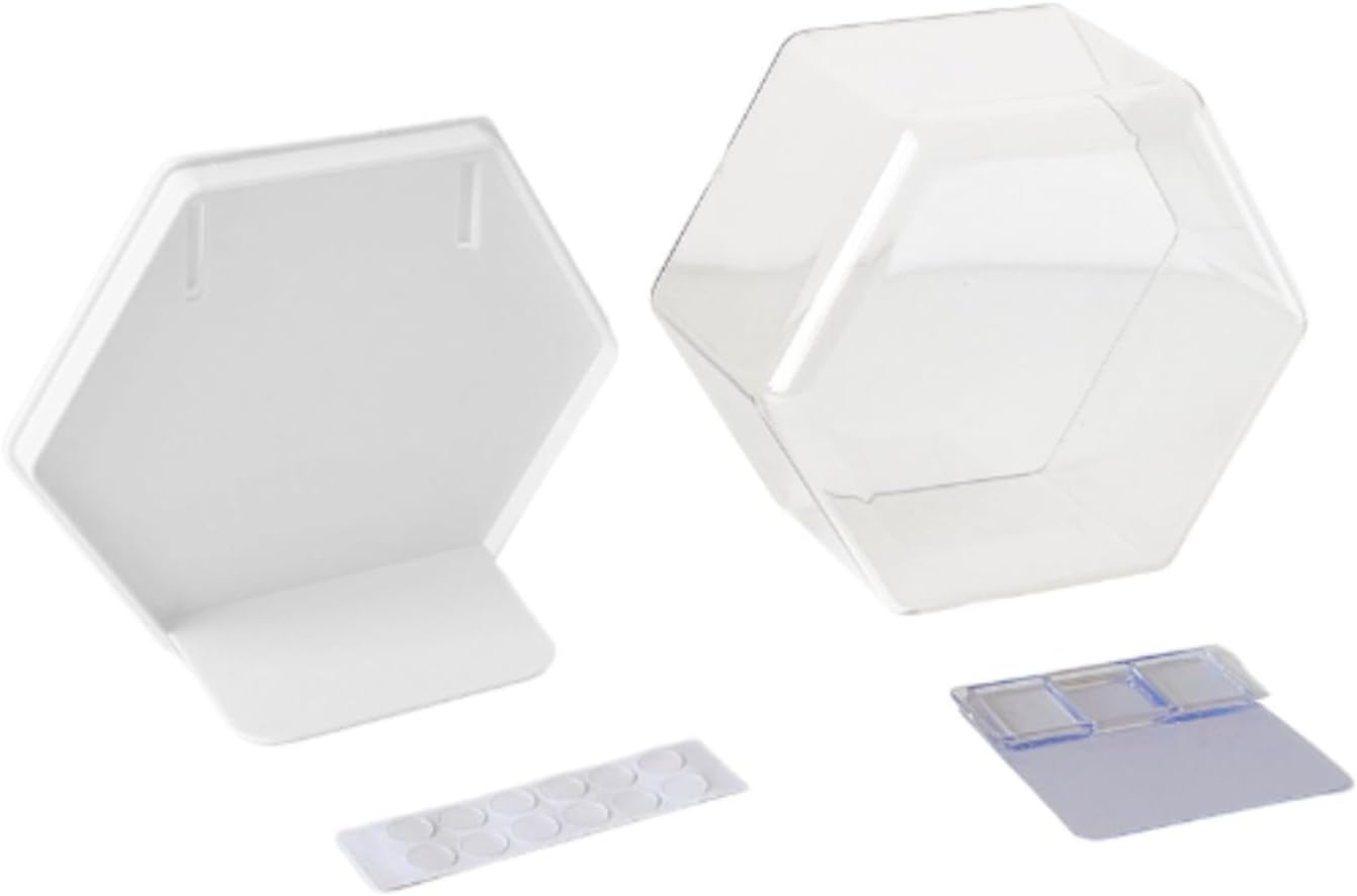 harayaa Doll Display Box Action Figure Display Case Toy Storage Shelf, White