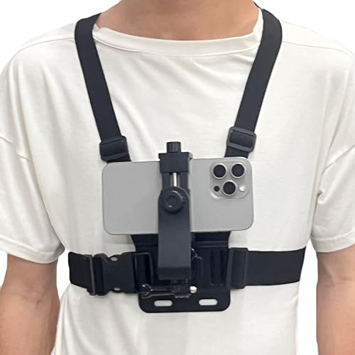 Generic Mobile Phone Chest Strap Mount Harness and Head Strap Holder Kit for VLOG/POV Phone Holder Compatible with iPhone,Samsung,Google and GoPro,AKASO,DJI Osmo Action Camera