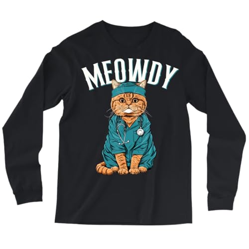 Doctor Cat Lover, Meowdy Nurse, Funny Health Care, Medical T-Shirt, Tank Top, Long Sleeve Shirt, Sweatshirt, Hoodie Men Women Kids Made in Canada - Image 3