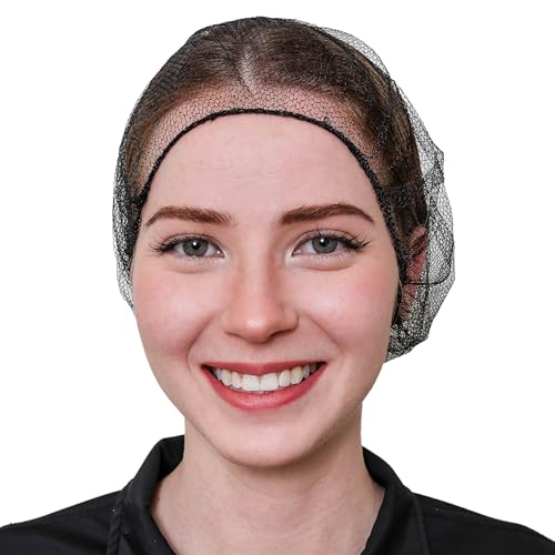 SAFEKO Disposable Honeycomb Nylon Hair Nets | Breathable | 100 Count [BLACK | 28”] - Thumbnail 3