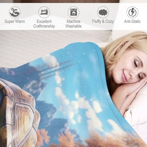 Couverture flanelle lavable machine plaid tortue chaude de canapé - 4